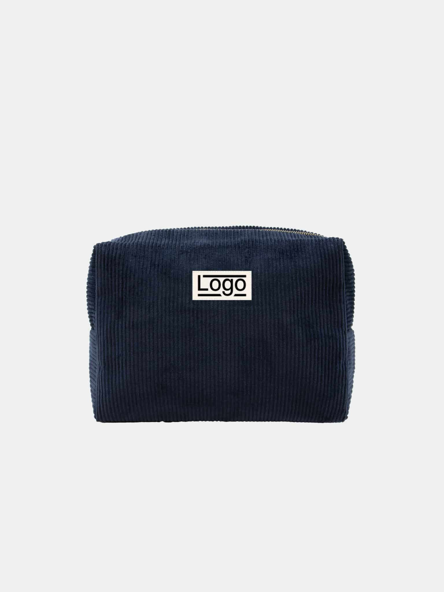 Trousse personnalisable en velours coton bio Estelle M Bleu marine